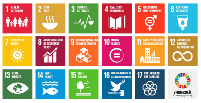 Grafikken viser FN's 17 bæredygtige udviklingsmål.