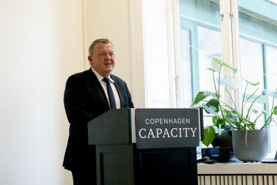 Statsminister Lars Løkke Rasmussen talte ved lanceringen af taskforcen.